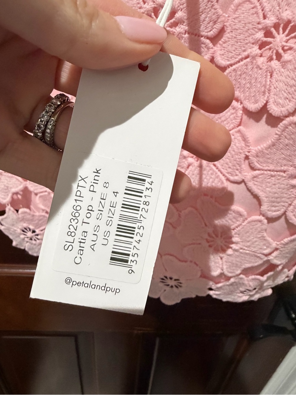 Petal & Pup Pink Floral Lace Crop Top - Picture 4 of 9